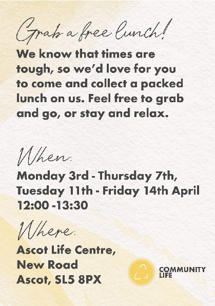 CommunityLife Free Lunches in the Easter Holidays