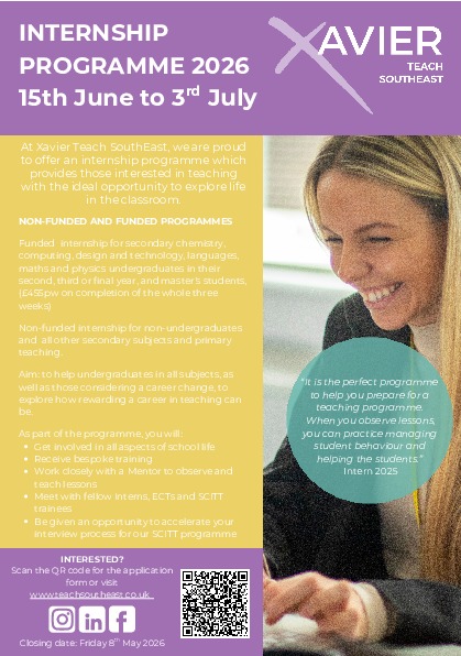 INTERNSHIP PROGRAMME FLYER 2026