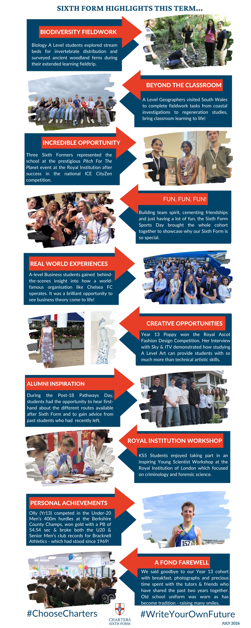 SUMMER 2026 SIXTH FORM HIGHLIGHTS THIS TERM