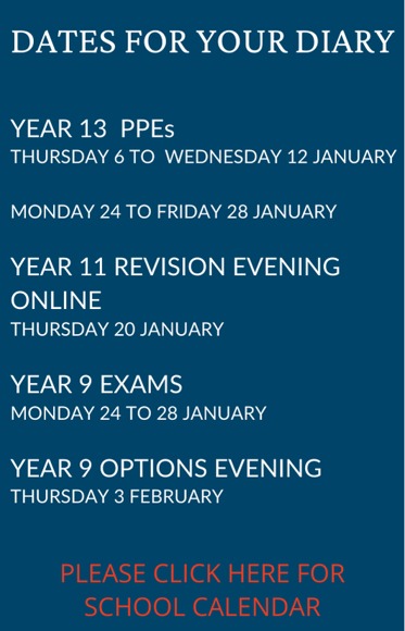 DATES FOR YOUR DIARY